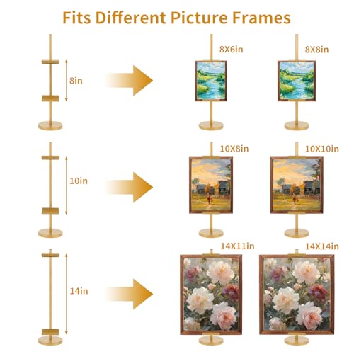 Photo Frame Tabletop Easel Stand-Heavy Duty Tabletop Display Easel, French Style Gold Easel Stand,Picture Frame Stand for Wedding/Art/Photos,Picture Easels (Gold, 18 Inch) - color: Gold, size: 18 Inch