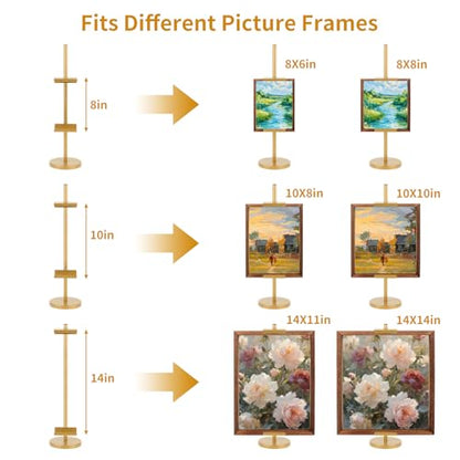 Photo Frame Tabletop Easel Stand-Heavy Duty Tabletop Display Easel, French Style Gold Easel Stand,Picture Frame Stand for Wedding/Art/Photos,Picture Easels (Gold, 18 Inch) - color: Gold, size: 18 Inch