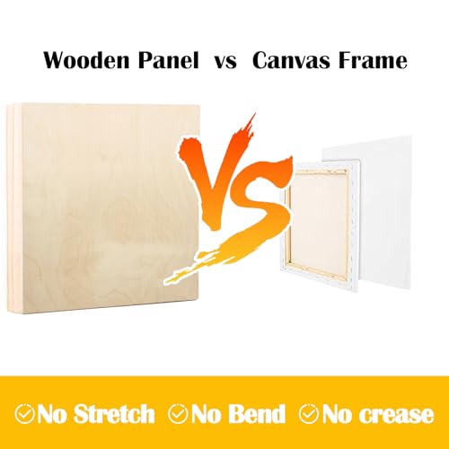 Falling in Art 2 Pack Unfinished Wooden Canvas Panels, 20x20 Gallery Birch Wood Panels Kit, 1 1/2" Deep Art Cradle Boards for Acrylic Painting, Pouring and Burning - size: 20*20 2 Pack