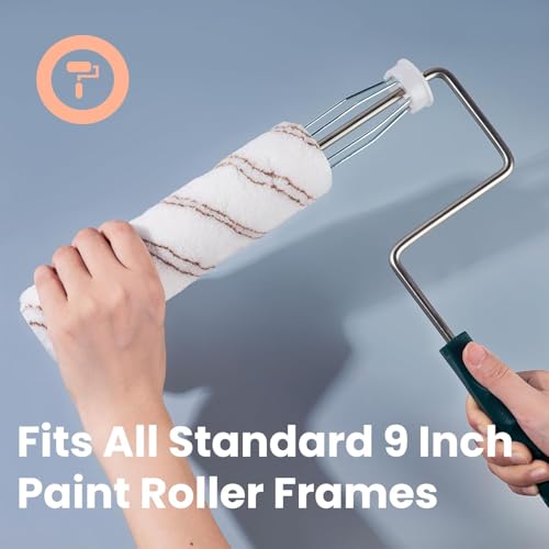 Mister Rui 28 Pack Paint Roller Kit with Extension Pole, 4" & 9" Paint Roller with Tray, Professional Paint Brushes Set, Painting Supplies for Home Interior, Walls, Ceilings
