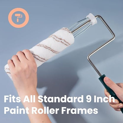 Mister Rui 28 Pack Paint Roller Kit with Extension Pole, 4" & 9" Paint Roller with Tray, Professional Paint Brushes Set, Painting Supplies for Home Interior, Walls, Ceilings