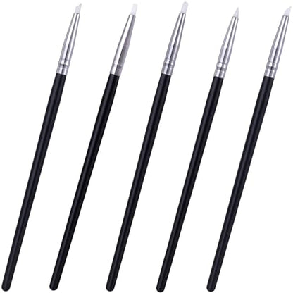 SmallCat 5 Pcs Silicone Paint Brushes, Flexible Clay Carving Tools, Professional Sculpting Tools for Handicraft Pottery Artwork Shaping Carving DIY- White (3mm) - color: White (3mm)