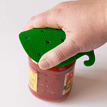 Cestari Vegetable Scrubber Brush : Double Sided Fruit and Veggie Scrubber | Multi Use: Potato Scrubber - Carrot Brush - Trivet - Jar Opener - Coaster - Fruit Cleaner -BPA Free - color: Jade Green