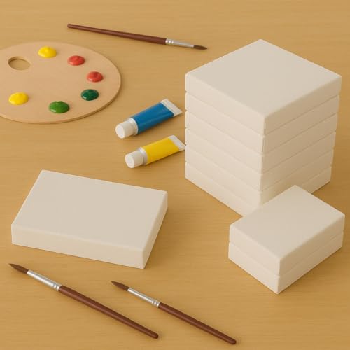 LWR CRAFTS Mini Stretched Canvas 2" X 3" Pack of 12 - size: 2"x3"x12
