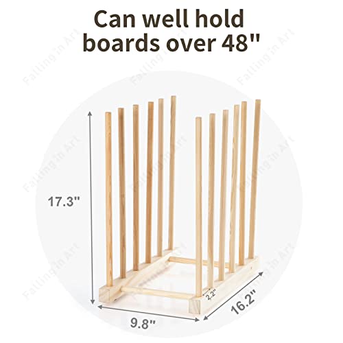 Falling in Art Small Wooden Art Storage Rack - Canvas Drying Stand for Artworks, Frames, Canvases, Drawing Boards, Prints, Panels, Paintings Display - size: Small
