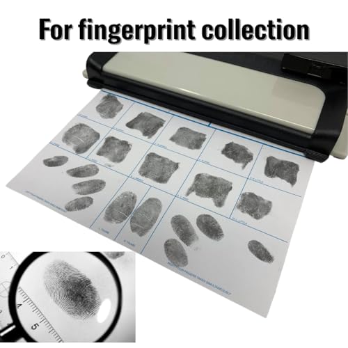 Fingerprint Ink Pad 6-Pack, Ultra-Black Quick-Dry Washable Ink, 10,000+ Crisp Impressions, Large 6.2” Microporous Pad with Snaplock Case, Non-Toxic for Banks, Schools, Legal & Law Enforcement - size: Rectangle Large｜6-Pack