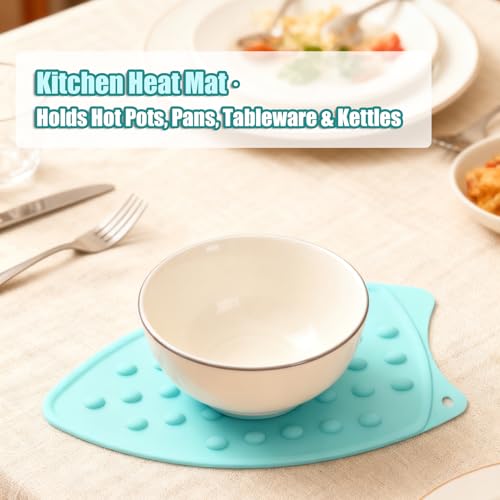 LeLehome Silicone Anti-Slip Iron Rest Pad for Ironing Board Hot Heat Resistant Steam Compact Mat, Home Kitchen Mat Blue Green, Teal - color: Teal