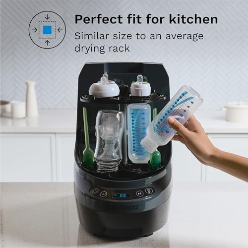 Baby Brezza Bottle Washer Pro - Baby Bottle Washer, Sterilizer + Dryer - All in One Machine Cleans Baby Essentials, Bottles + Pump Parts – Appliance Replaces Bottle Brushes & Drying Racks, Charcoal - color: Charcoal