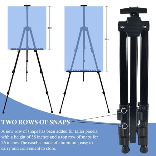 Art Painting Display Artist Easel Stand,Ns Jymb Portable Metal Adjustable Easels for Painting Canvases Height from 17 to 66 Inch - Carry Bag for Table-Top/Floor Displaying and Wedding Signs - Black - style: 66Black 1pack