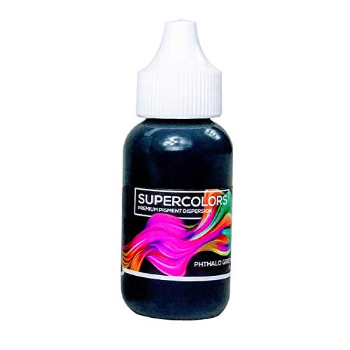 Superclear Super Colors Epoxy Pigment Phthalo Green 1 oz, Resin Dye | Highly concentrated liquid dye for epoxy, resin art & casting. Pairs with mica powder, a little goes far - color: Phthalo Green, size: 1 oz