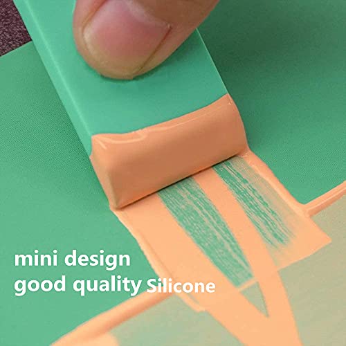 JAJADO Chalk Paste Squeegee for Screen Printing Squeegees Rubber Mini Squeegees 2 Pack, Self-Adhesive Silk Screen Stencils Squeegee Paint Squeegee Screen Printing Tools for Applying Chalk Paste or Ink - color: 2 Packs Mini Squeegees