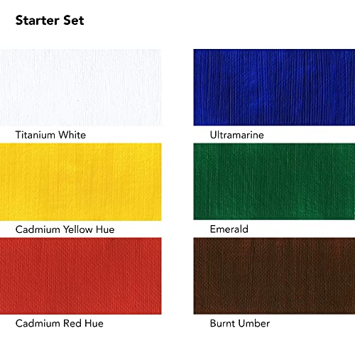 Daler Rowney System3 6-Tube Acrylic Paint Set for Adults - Acrylic Painting Supplies for Artists and Students - Acrylic Paints for Murals Canvas and More - Art Paints for Any Skill Set - style: 6 Pack Starter, Medium Body