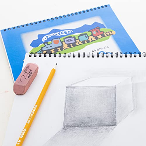 BAZIC Products Spiral Sketch Pad, Top Bound, 9 x 9 in, 40 Sheets, 48-Case | 40-sheet spiral sketch pad, smooth drawing paper for sketching, shading - size: 48-Pack