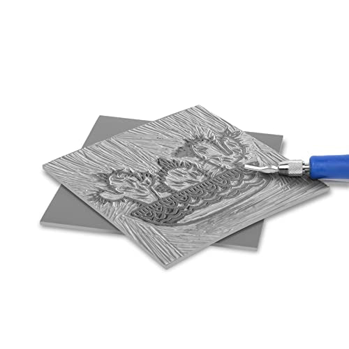 Falling in Art Soft Linoleum Carving Block, Linocut Block for Printmaking, 6 Inches by 6 Inches, Gray, 2-Pack - color: Gray, size: 6'' x 6'' 2 Pack