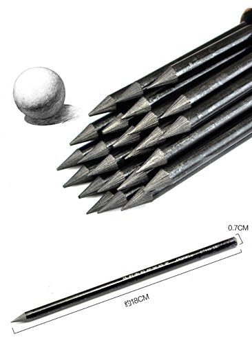 LI-GELISI Artist Woodless Graphite Charcoal Sticks Charcoal Sketching Pencil 24 Piece (Whole Lead Core 6B)