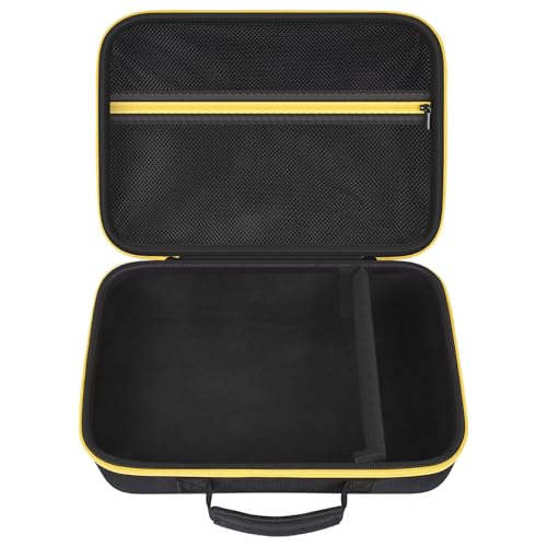 Hard Storage Tools Case, Store for DeWalt Drill Tools & Angle Grinder/for AstroAI Tire Inflator and More - 12"x8"x2" with Mesh Pocket & Comfort Handle - color: Yellow