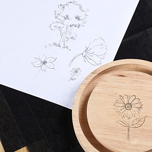 CHICHIYANG 100 Sheets Black Carbon Transfer Tracing Paper 8.3 x 11.7 Inch Graphite Paper for Canvas Wood Paper