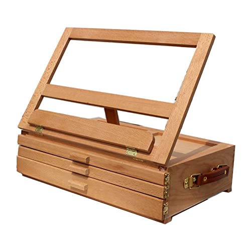 Portable Desktop Easel Art Supplies Painting Storage Box Multifunction Adjustable Wooden Tabletop Easel