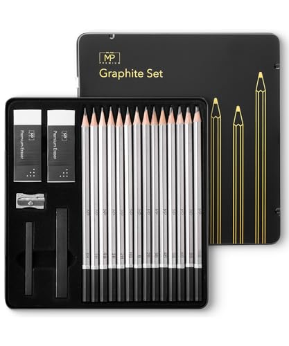 Mr. Pen- Drawing Sketching Pencil Set, 19 pcs, Graphite Pencils (10B-6H) | Graphite Sticks, Erasers, Metal Sharpener, for Drawing, Sketching, Shading & Art Projects - size: 19 pcs