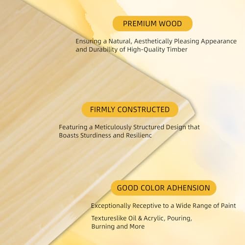 2 Pack 8x8 Basswood Wood Canvas Panels – Studio 3/4'' Deep Cradle Wood Art Boards for Pouring Art, Crafts, Oil & Resin Art - Sturdy Wood Painting Boards for Artists and DIY Crafters - size: 8x8" - 2Pack