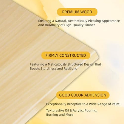 2 Pack 8x8 Basswood Wood Canvas Panels – Studio 3/4'' Deep Cradle Wood Art Boards for Pouring Art, Crafts, Oil & Resin Art - Sturdy Wood Painting Boards for Artists and DIY Crafters - size: 8x8" - 2Pack