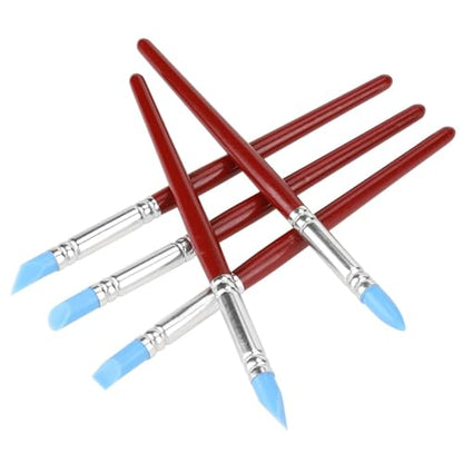 10Pcs Professional Silicone Rubber Tip Paint Pens Brushes, Silicone Artist Paint Brushes Soft Clay Sculpting Tools Silicone Color Shaper Brushes for Pottery DIY Shaping Carving