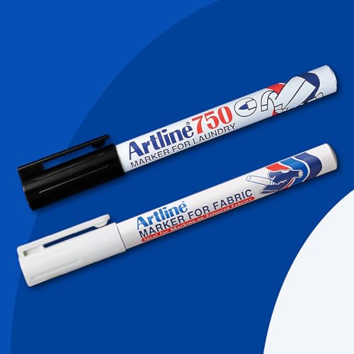 Artline 750 Indelible Laundry Marker and EKC-1 Marker for Fabric | Write on Clothing and Other Fabric | Stands Up to Multiple Washings | 2 Pack