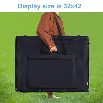 JJRING 32x42 Art Portfolio Tote Bag - Large Carrying Storage Case with Handle & Adjustable Shoulder Strap, Portfolio Folder for Artwork, Posters, Canvas, Drawing Boards - size: 32''*42''