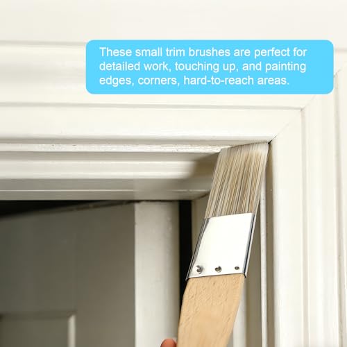 Trim Paint Brushes Set of 8-0.25", 0.5", 0.7", 1" Slant Lining Fitch Paint Brushes for Detail, Small Cutting in Brushes for Trim, Edges and Crafts - size: 8 PCS, 0.25",0.5",0.7",1"