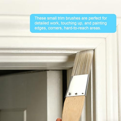 Trim Paint Brushes Set of 8-0.25", 0.5", 0.7", 1" Slant Lining Fitch Paint Brushes for Detail, Small Cutting in Brushes for Trim, Edges and Crafts - size: 8 PCS, 0.25",0.5",0.7",1"
