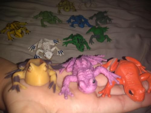 ValeforToy Mini Rubber Frog Sets, Super Stretchy TPR Material with Gift Bag, Realistic Frog Figure Toys for Boys