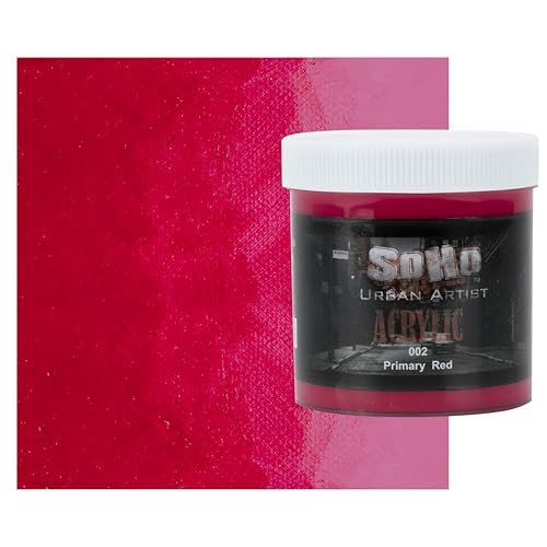 Soho Urban Artist Heavy Body Acrylic Paint - 500 ml Jar - Primary Red - Thick, Rich Color, Excellent Coverage, Professional Quality - Artists Acrylic Paint - color: Primary Red, size: 16.91 Fl Oz (Pack of 1)