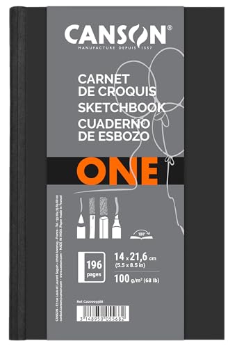 Canson ONE Art Book Paper Pad, Smudge Resistant Sketch Book Paper Pad, Hardbound, 67 Pound, 5.5 x 8.5 Inch, 100 Sheets - style: 5.5" x 8.5" Hardbound