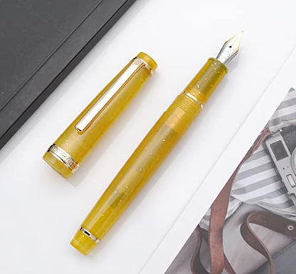 JINHAO 82 Fountain Pen with Gold Clip (F Nib 0.5mm, Fluorescent Yellow) - color: Fluorescent Yellow