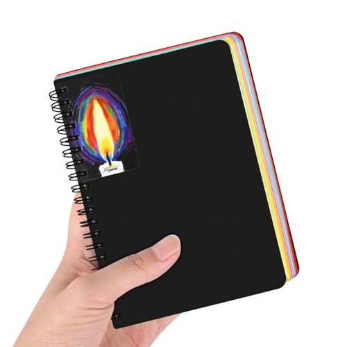 5x7in 12 Colors Paper Sketchbook, 80gsm Spiral Bound Art Journal Sketchbook, 92Sheets Acid-Free Travel Pocket Sketch Pad for Drawing, Illustration, Ideal for Most Dry Media - color: 12Colors Paper-SideSpiral