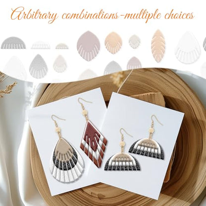 ORIGACH 28 Pcs Tassel Polymer Clay Cutters Set Boho Earring Clay Cutter DIY Craft Supplies for Earring and Jewelry Making - style: Tassel Earring
