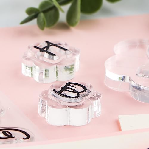 Briartw 9 Pieces Acrylic Stamp Block Clear Stamping Tools Set with Grid Lines for Scrapbooking Crafts Card Making,Clear Acrylic Stamp Block Kit with Grid Lines,Rounded Edge,Thickness 8mm - color: 9 Pcs Flower Shape