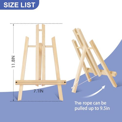 ESRICH 8 Pack 11.8" Wood Easels,Tabletop Easel for Painting,Painting Party, Displaying Canvases, Kids Student Table School Desktop, Portable Canvas Photo Picture Sign Holder - style: 11.8"-8P