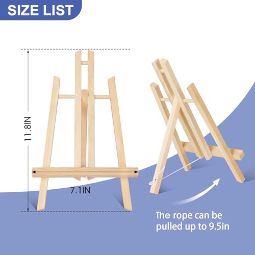 ESRICH 16 PCS 11.8" Wood Easels,Tabletop Easel for Painting,Painting Party, Displaying Canvases, Kids Student Table School Desktop, Portable Canvas Photo Picture Sign Holder - style: 11.8"-16P