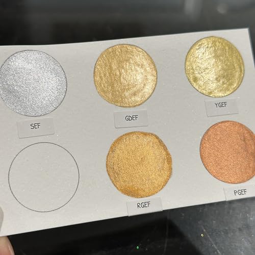 IUILE Handmade Watercolor Paints - Extra Fine Metallic Chrome Half Pan Set (5 colors) - color: Extra Fine Chrome