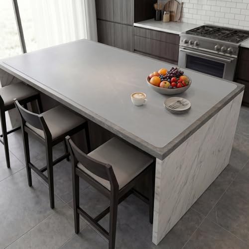 Extra Large Silicone Mats for Kitchen Counter, Heat Resistant Mat, Nonslip Kitchen Countertop Protector Mat, Cuttable Counter Protector Mats for Island Workbench(78.76" x 23.6''Translucent) - color: Translucent, size: 78.8"L x 23.6"W