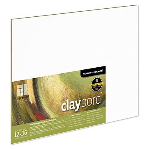 Ampersand Art Supply Wood Painting Panel: Museum Series Claybord, 12" x 16", 1/8" Flat Profile - color: 1/8 Inch Depth, size: 12" x 16"