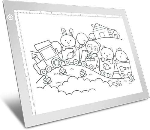 Silver A4 Dimmable LED Artcraft Light Box Tracer Slim Light Pad Portable Tablet, USB Power Cable Copy Drawing Board Tracing Table for Artists Designing, Animation, Sketching, Stenciling X-ray Viewing - color: Silver, size: A4 Light Pad
