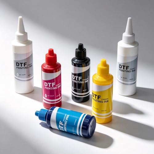 DTF Ink for Epson Printers, 5 Colors (CMYK 100ml+White 150ml), Direct to Film Transfer, High Density & Vibrant Colors, Anti-Clogging, Wash Durable for T-Shirt Printing - color: Multicolor, size: 700ml