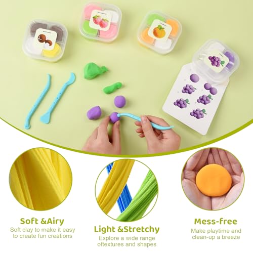 Both idea Air Dry Clay Kit, Food Theme | 12 Packs, Non-Toxic Kids Gift | School & Party: Perfect for classroom art activities, birthday party favors, creative family DIY, and holiday celebrations. - style: Nutrition Planet