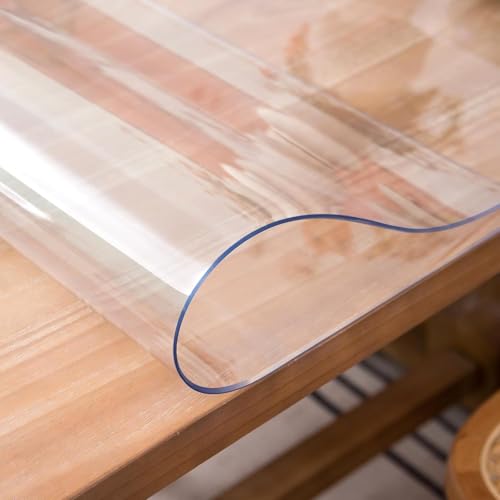 Clear Table Cover Protector 12 x 60 Inch, 2mm Thick Clear Desk Mat, Plastic Table Cover, Transparent Desk Cover, Desk Protector Mat for Desktop, Writing Desk - size: 12" x 60"