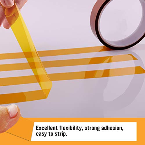 Heat Resistant Tape, Kapton Tape, polyimide Film Tape for PCB Masking, Battery Wrapping, Electrical tasks, No Glue Residue. - size: 1/4",1/2",3/4",1"-36yds-4 Rolls