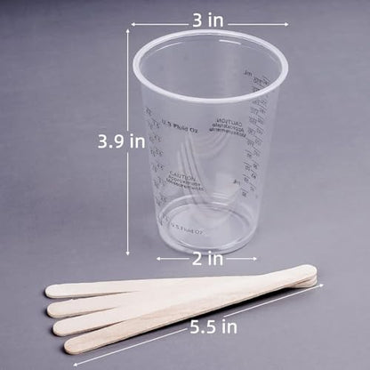 Epoxy Resin Mixing Cups, 50 Pieces 240 ml Disposable Measuring Cups with 50 Pieces Mixing Sticks for Liquids, Mixing Resin, Paint, Pigment