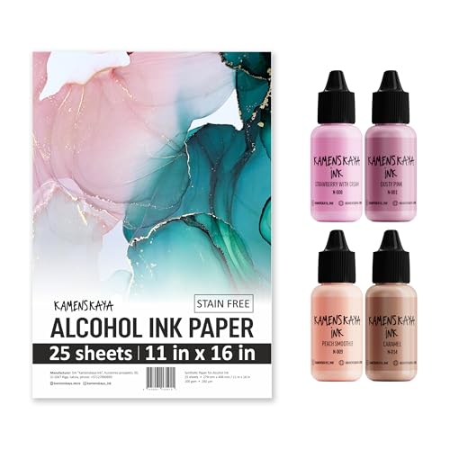 Kamenskaya Alcohol Ink Set with Alcohol Ink Paper