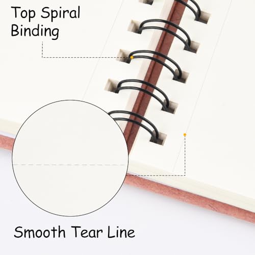 8.3x5.8 Sketch Book, Top Spiral Bound Sketch Pad, 60sheets 92lb/150gsm Nature White Paper, Acid-Free Mixed Media Paper for Painting, Dawing & Art Supplies. N-Pink - color: TopSpiral-NatureWhite-Pink